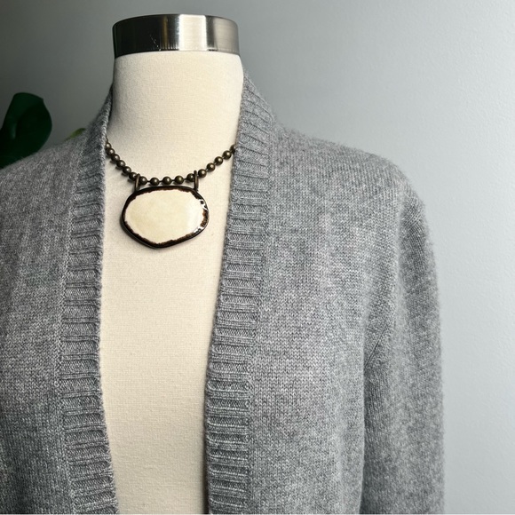 NWOT Sutton Studio Gray Cashmere Duster S - Picture 2 of 11